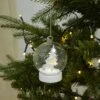 Light Up Christmas Bauble White Reindeer Forest In Snow
