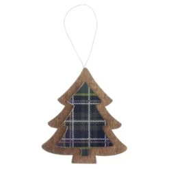 Set Of 6 Tartan Wooden Hanging Christmas Tree Decorations -XS-Stock XS5264 1600 3 17859.1508510441.1100.1100