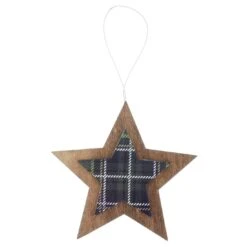 Set Of 6 Tartan Wooden Hanging Christmas Tree Decorations -XS-Stock XS5264 1600 4 05466.1508510441.1100.1100