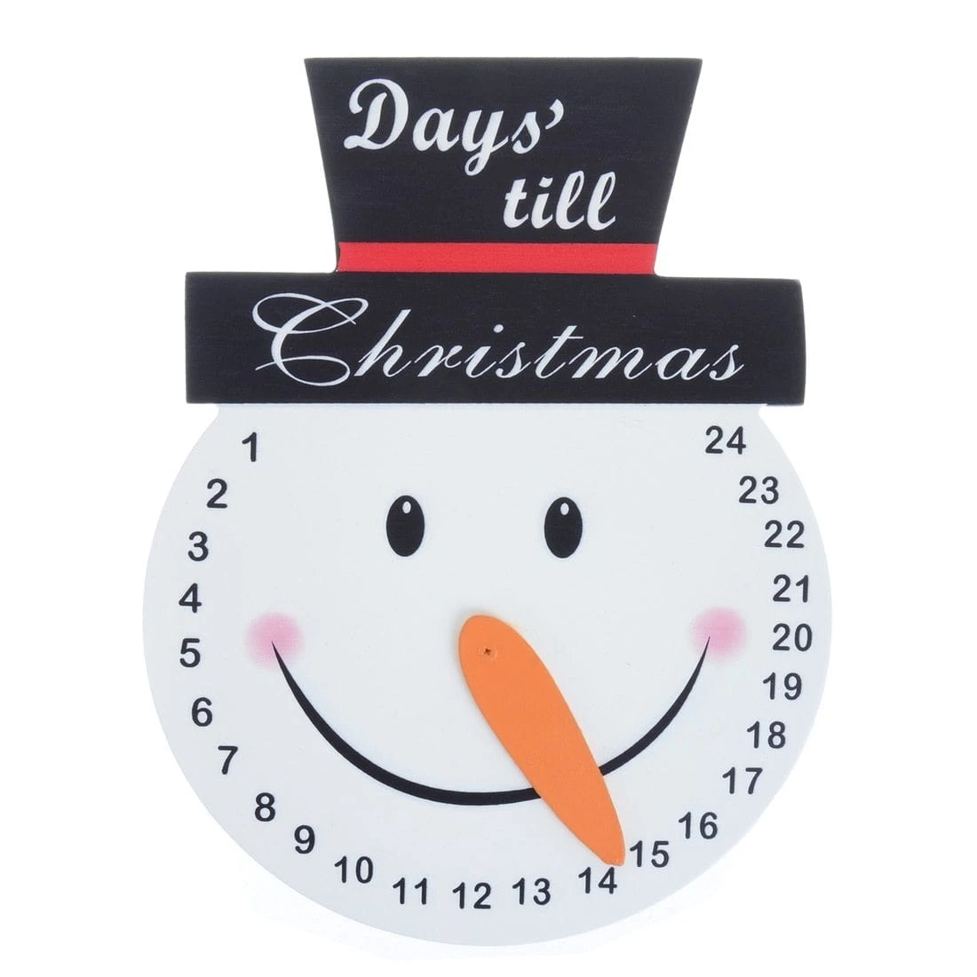 Snowman Head Christmas Wooden Countdown Advent Calendar 23cm 2 Snowman Head Christmas Wooden Countdown Advent Calendar 23cm - Image 2