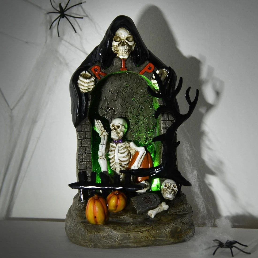 Light Up Halloween Decoration RIP Grim Reaper Skeleton 1 Light Up Halloween Decoration RIP Grim Reaper Skeleton