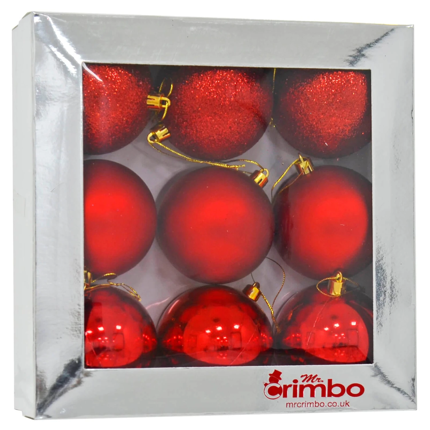 9 X 8cm Christmas Tree Baubles Matte Glitter Mirrored Styles 2 9 X 8cm Christmas Tree Baubles Matte Glitter Mirrored Styles - Image 2