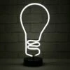 Lightbulb Neon White Table Lamp Bright LED Rope Light Feature