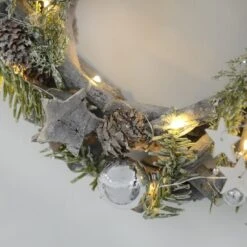 9" Pre-Lit Wooden Stick Wreath Christmas Xmas Decoration -XS-Stock XS5771 1600 4 24500.1536851586.1100.1100