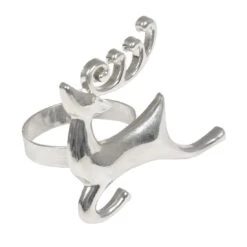 Set Of 4 Christmas Napkin Rings Silver Metal Table Decoration -XS-Stock XS5837 1600 2 39566.1539771677.1100.1100