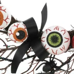 15" Glittery Eyeballs Halloween Wreath Hanging Decoration -XS-Stock XS5953 1600 3 06882.1533733294.1100.1100