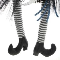 24" Silver Witch Halloween Wreath Glitter Hanging Decoration -XS-Stock XS5956 1600 3 85911.1533733265.1100.1100