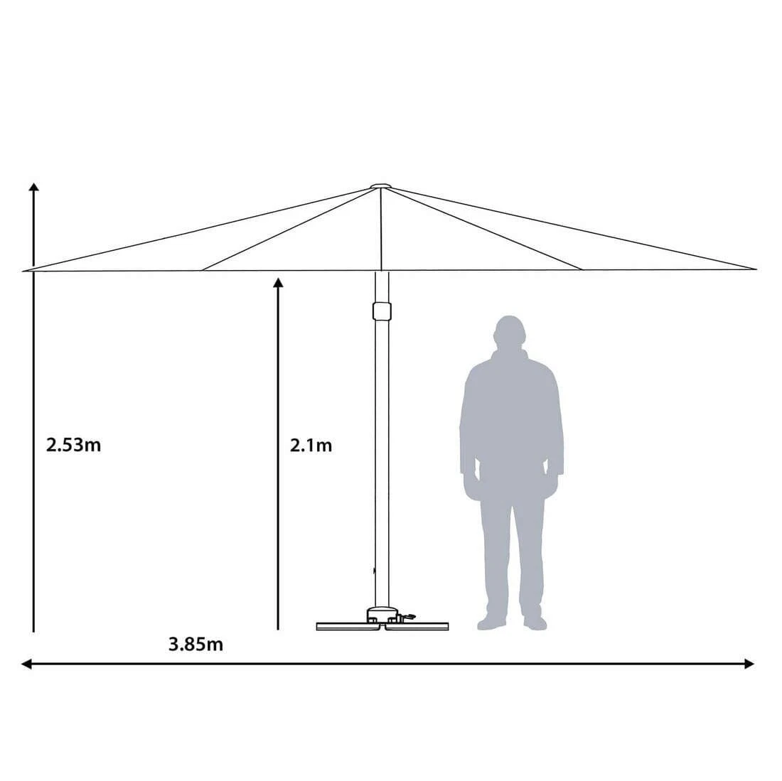 3 X 4m Roma Rectangle Parasol Large Cantilever Garden Shade 7 3 X 4m Roma Rectangle Parasol Large Cantilever Garden Shade - Image 7