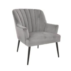 Hodge & Hodge Oyster Shape Armchair With Velvet Style Cover -XS-Stock XS6188 1600 1 opt 25767.1597144165.1100.1100