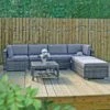 Monaco 7pc Garden Sofa Set Grey Rattan Patio Furniture