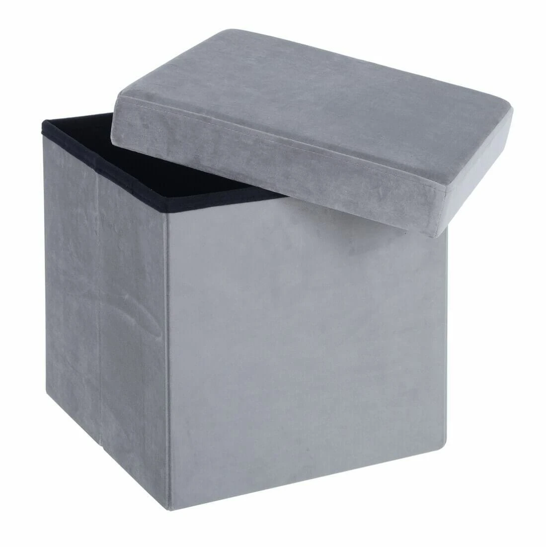 Hodge & Hodge Velvet Effect Storage Ottoman With Lid 5 Hodge & Hodge Velvet Effect Storage Ottoman With Lid - Image 5