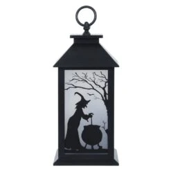 Cackle & Co Black Halloween Design Lantern With Lights -XS-Stock XS6361 1600 3 28938.1564660696.1100.1100