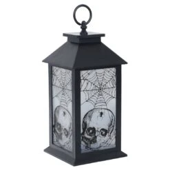 Cackle & Co Black Halloween Design Lantern With Lights -XS-Stock XS6362 1600 2 58351.1564660704.1100.1100