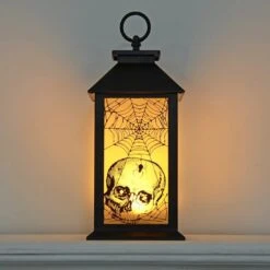 Cackle & Co Black Halloween Design Lantern With Lights -XS-Stock XS6362 1600 4 00280.1564660738.1100.1100