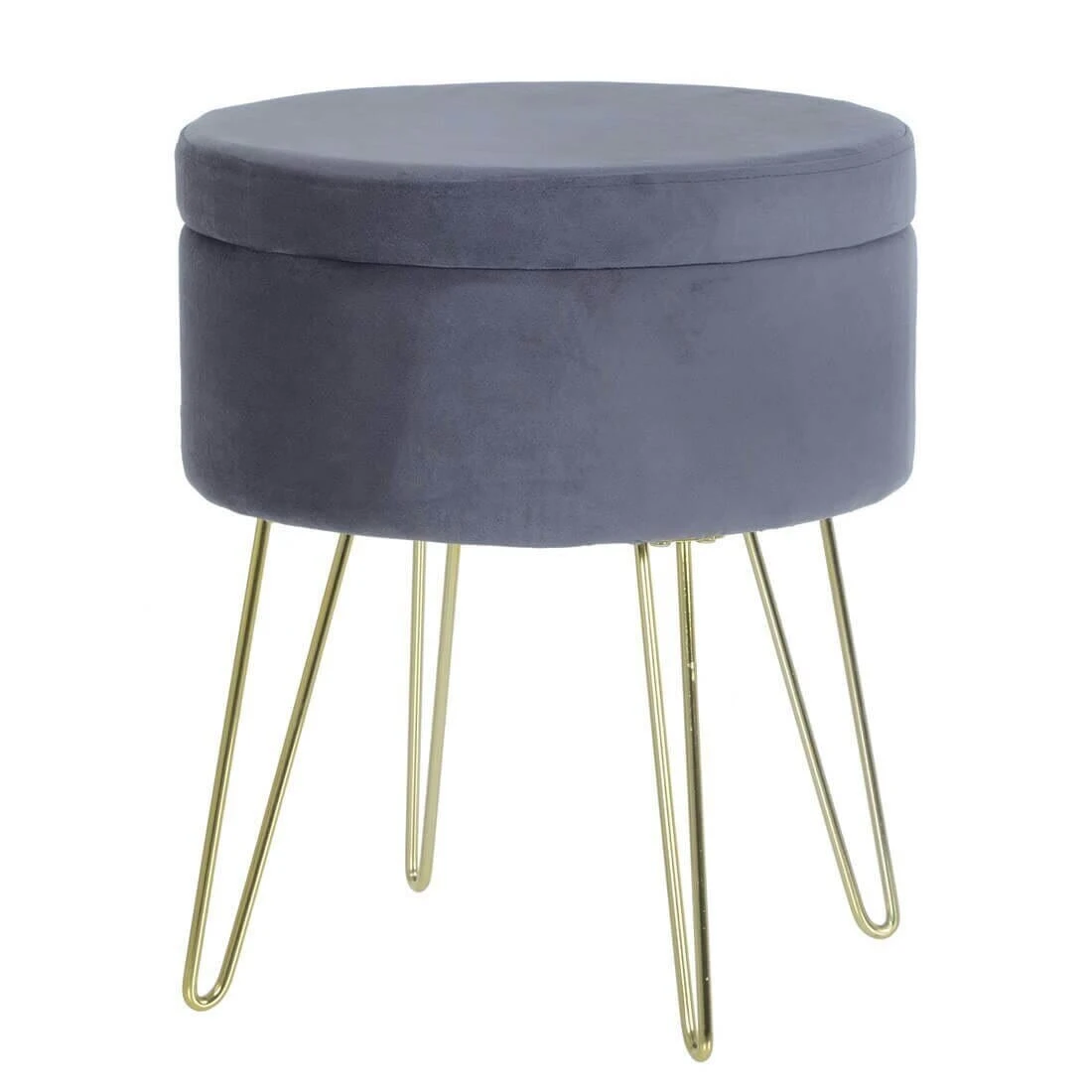 Hodge & Hodge Aria Plush Velvet Storage Stool With Gold Legs 8 Hodge & Hodge Aria Plush Velvet Storage Stool With Gold Legs - Image 8