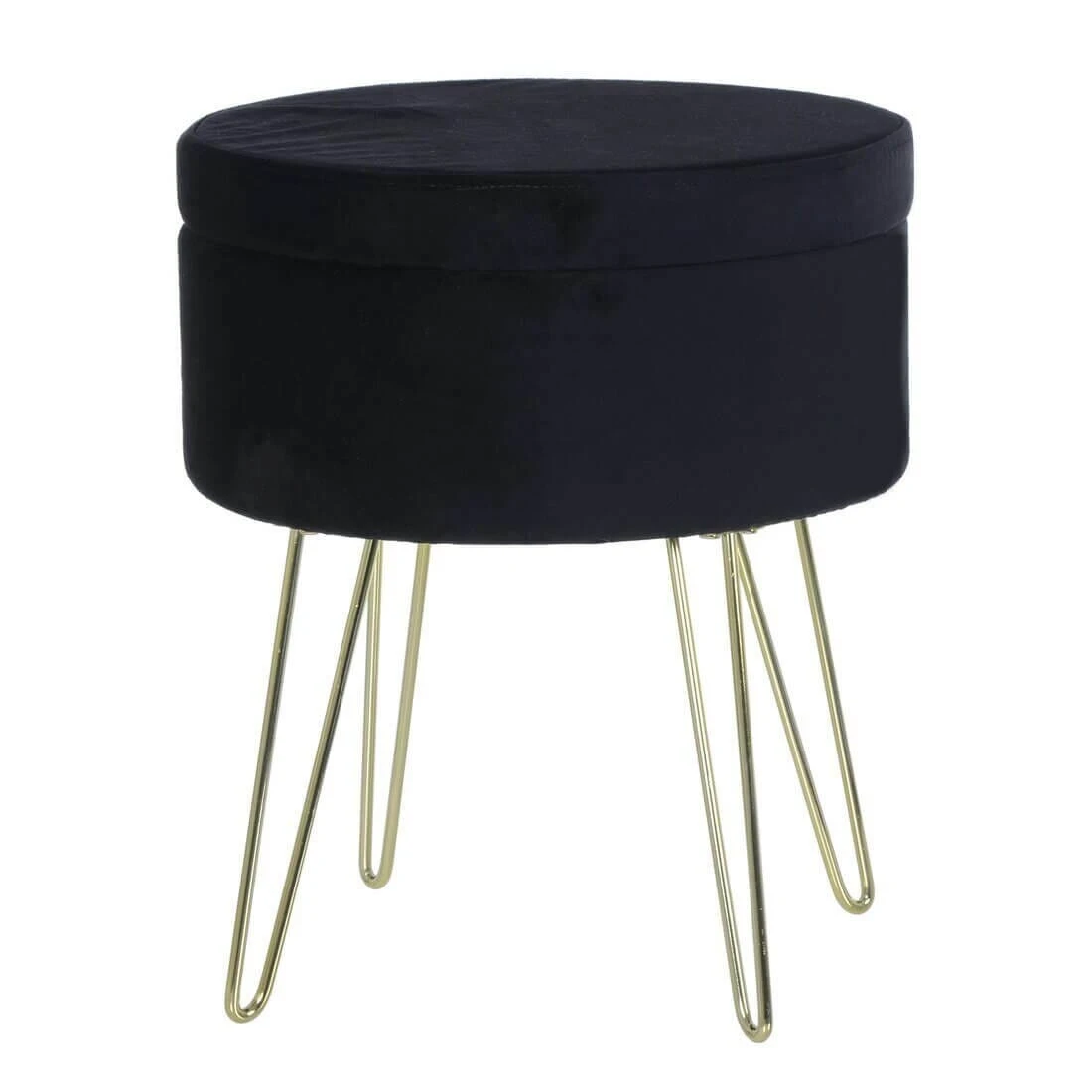 Hodge & Hodge Aria Plush Velvet Storage Stool With Gold Legs 13 Hodge & Hodge Aria Plush Velvet Storage Stool With Gold Legs - Image 13