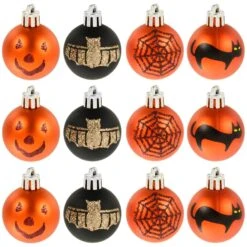 12pk Mini Halloween Decorative Baubles 4cm -XS-Stock XS6473 1 opt
