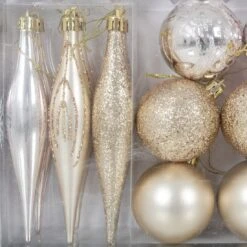 45pc Metallic Christmas Tree Decoration Set Mixed Baubles -XS-Stock XS6477 1600 4 33527.1569324603.1100.1100