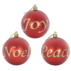 6pk Joy Peace Noel Christmas Tree Baubles Black Or Red 8cm -XS-Stock XS6482 1600 1 27479.1569324170.1100.1100