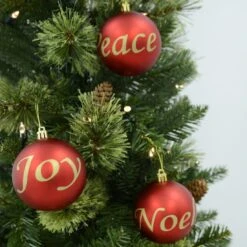 6pk Joy Peace Noel Christmas Tree Baubles Black Or Red 8cm -XS-Stock XS6482 1600 lifestyle 30766.1569324179.1100.1100