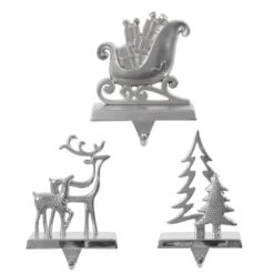 Silver Christmas Stocking Hanger Mantel Shelf Decoration -XS-Stock XS6483 Master 1600 1 24847.1567522904.1100.1100