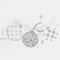 Christmas Baubles Tablecloths Napkins Fabric White Red -XS-Stock XS6556 detail 99047.1570707995.1100.1100