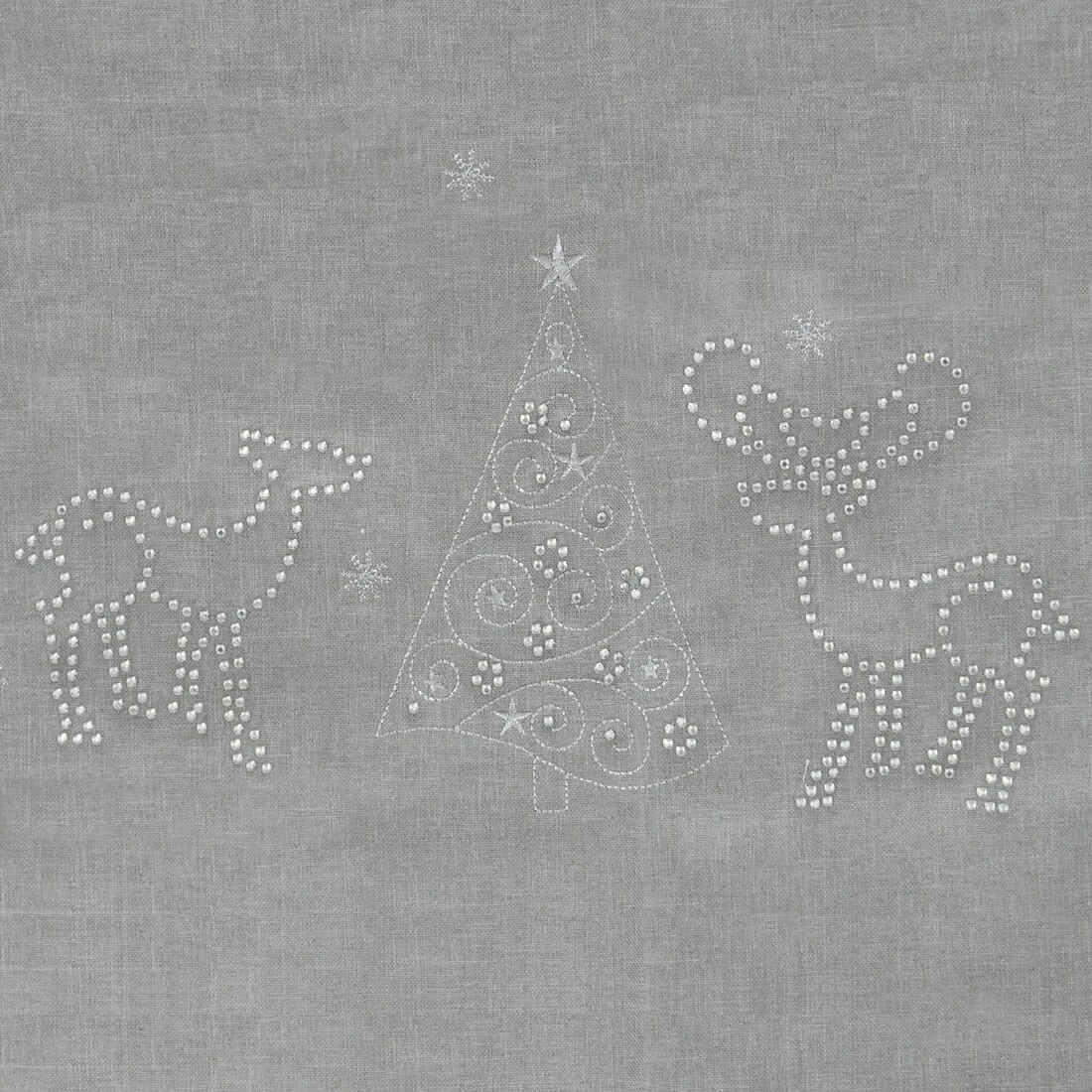Christmas Reindeer Tablecloths Napkins Diamante Grey Red 9 Christmas Reindeer Tablecloths Napkins Diamante Grey Red - Image 9