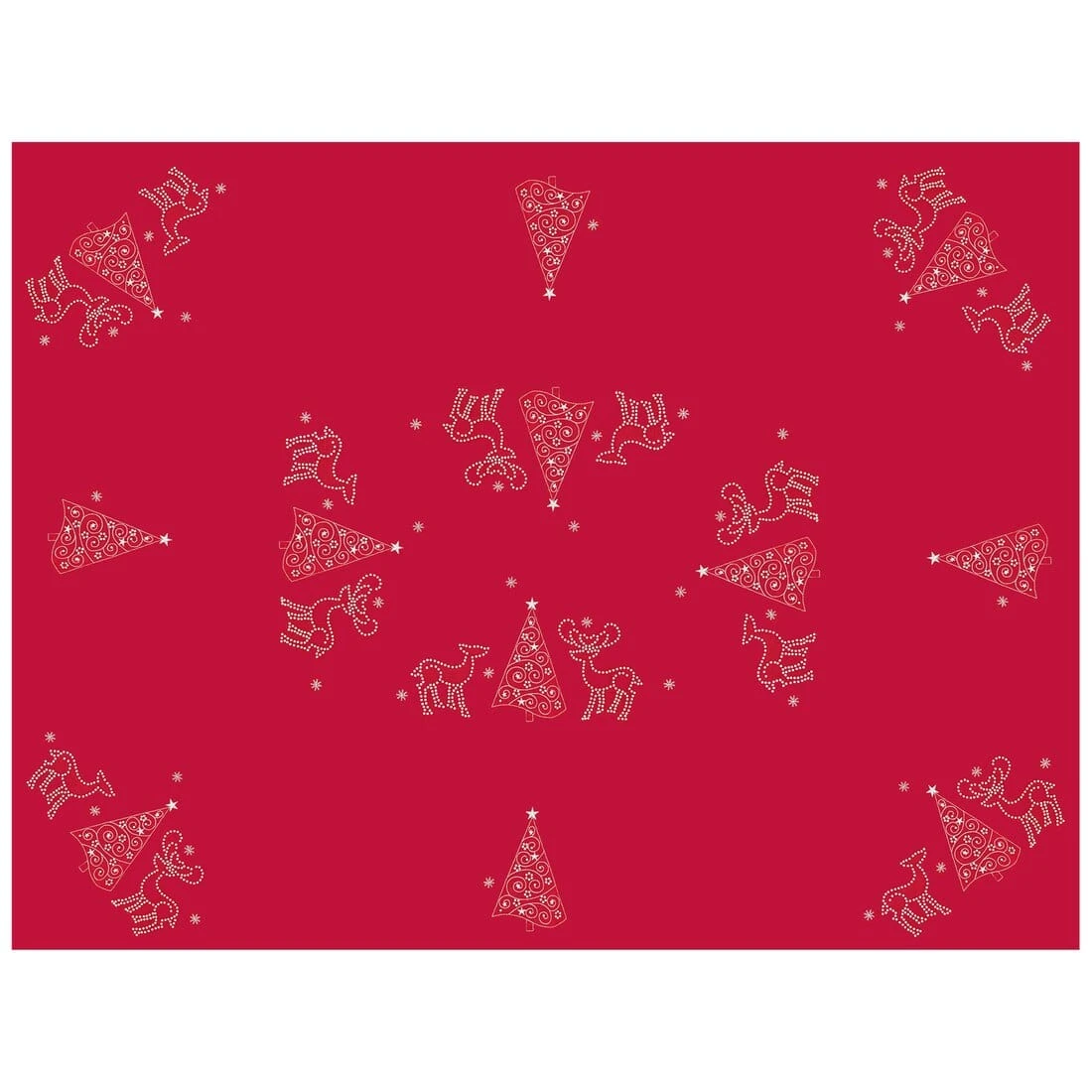 Christmas Reindeer Tablecloths Napkins Diamante Grey Red 3 Christmas Reindeer Tablecloths Napkins Diamante Grey Red - Image 3