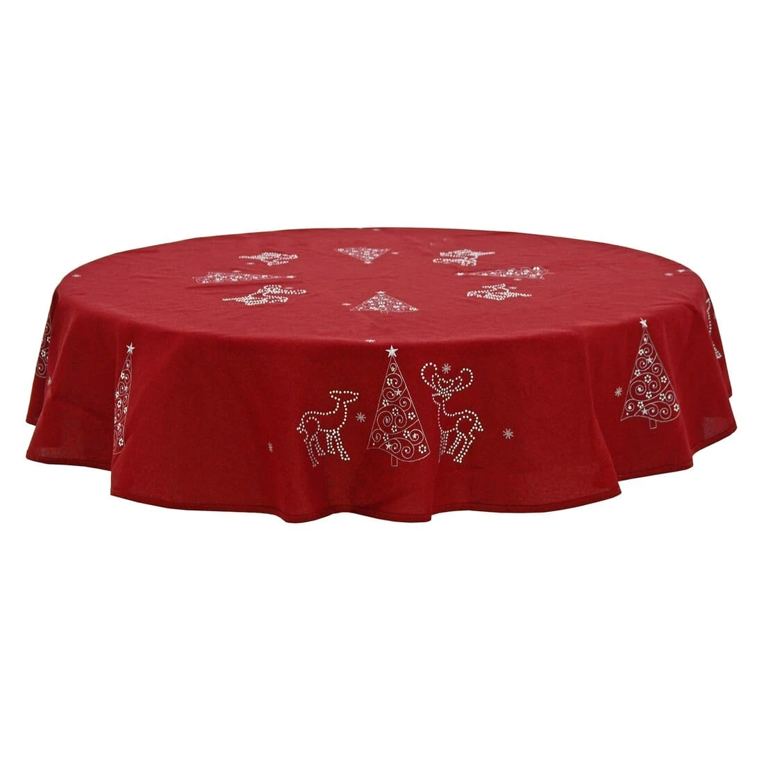 Christmas Reindeer Tablecloths Napkins Diamante Grey Red 2 Christmas Reindeer Tablecloths Napkins Diamante Grey Red - Image 2