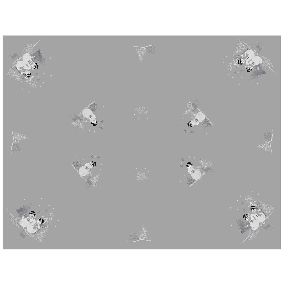 Christmas Snowman Tablecloths Napkins Grey Fabric Embroidery 3 Christmas Snowman Tablecloths Napkins Grey Fabric Embroidery - Image 3