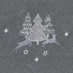 Christmas Tree Tablecloths Napkins Grey Fabric Embroidered -XS-Stock XS6592 detail 27187.1571050608.1100.1100