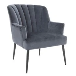 Hodge & Hodge Oyster Shape Armchair With Velvet Style Cover -XS-Stock XS6601 1600 1 opt 44293.1597144603.1100.1100