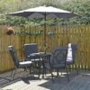 Cadiz 6 Piece Outdoor Dining Set Grey Metal Garden Furniture