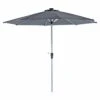 Garden Parasol LED Lights Grey Canopy Patio Umbrella 3m