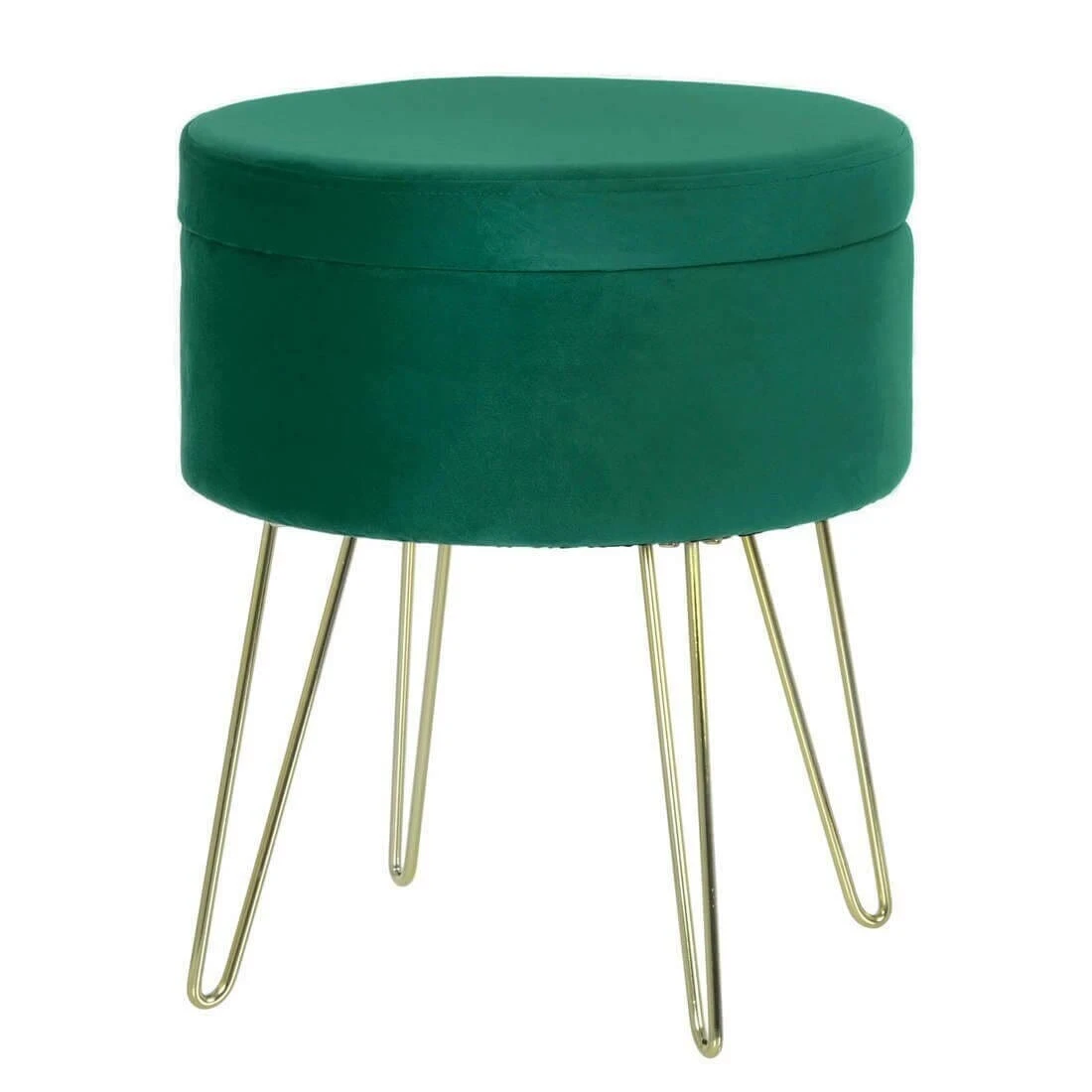Hodge & Hodge Aria Plush Velvet Storage Stool With Gold Legs 9 Hodge & Hodge Aria Plush Velvet Storage Stool With Gold Legs - Image 9