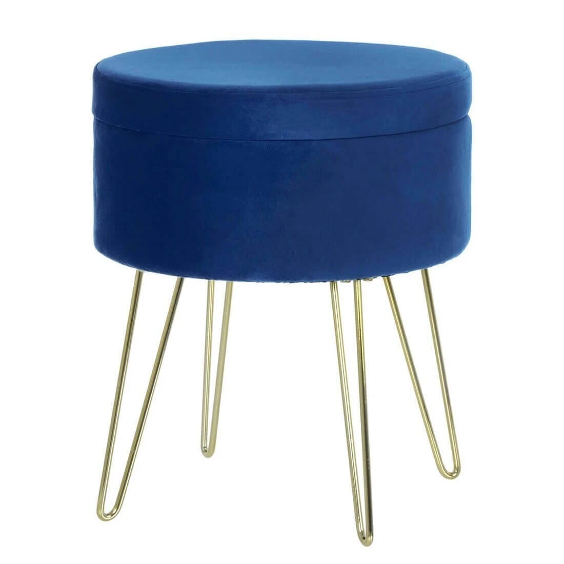 Hodge & Hodge Aria Plush Velvet Storage Stool With Gold Legs 3 Hodge & Hodge Aria Plush Velvet Storage Stool With Gold Legs - Image 3