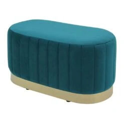 Hodge And Hodge Aurora Velvet Oval Ottoman Seat Gold Base -XS-Stock XS6654 1600 1 opt 22513.1594982160.1100.1100