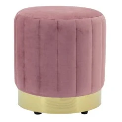 Hodge And Hodge Luna Plush Velvet Stool Ottoman Gold Base -XS-Stock XS6659 1600 1 opt 96102.1594981332.1100.1100