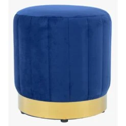 Hodge And Hodge Luna Plush Velvet Stool Ottoman Gold Base -XS-Stock XS6663 1600 1 opt 23035.1594904956.1100.1100