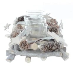 Wooden Candle Holder Christmas Decoration Silver Twigs 40cm -XS-Stock XS6686 1600 3 opt 55637.1600862268.1100.1100