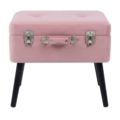 Suitcase Storage Stool Velvet Seat Black Legs Silver Clasps -XS-Stock XS6693 1600 1 opt 10690.1599219074.1100.1100