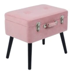 Suitcase Storage Stool Velvet Seat Black Legs Silver Clasps -XS-Stock XS6693 1600 2 opt 99065.1599219074.1100.1100