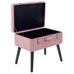 Suitcase Storage Stool Velvet Seat Black Legs Silver Clasps -XS-Stock XS6693 1600 3 opt 88271.1599219143.1100.1100