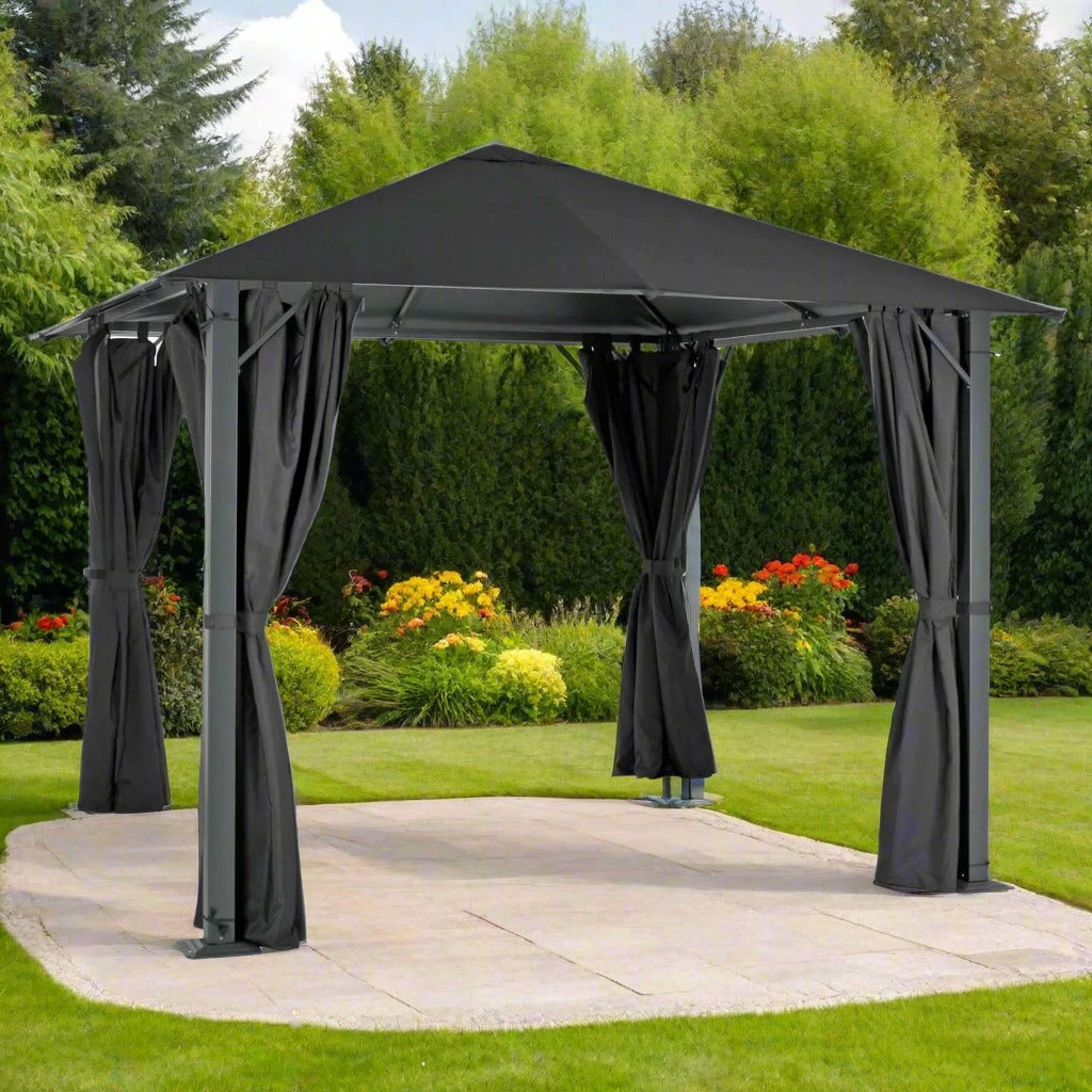 Azuma Gazebo Garden Pavillion Party Tent Curtains Marquee 3m 1 Azuma Gazebo Garden Pavillion Party Tent Curtains Marquee 3m
