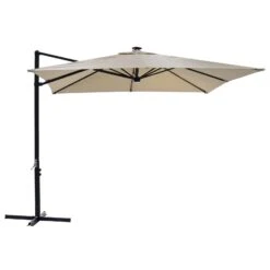 Azuma 3m Square Parasol Solar LED Lights Offset Garden Canopy -XS-Stock XS6952 1600 2