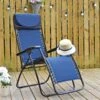 Padded Garden Recliner Relaxer 2 Tone Blue Zero Gravity Chair Garden Seat