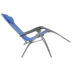 Garden Recliner Chair French Blue Zero Gravity Relaxer Textilene -XS-Stock XS6961 1600 3