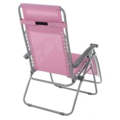 Garden Recliner Chair Wild Rose Pink Zero Gravity Relaxer Texteline -XS-Stock XS6964 1600 4