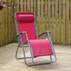 Garden Recliner Chair Persian Red Zero Gravity Relaxer Texteline
