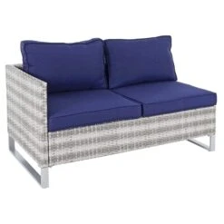 Treviso Garden Sofa Set Grey Rattan Coffee Table Ottoman -XS-Stock XS7056 1600 4